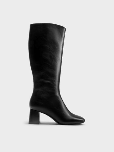 Charles & Keith - Bottes hautes à bout carré à talon et fermeture zippée sur le côté - Charles & Keith - Modalova