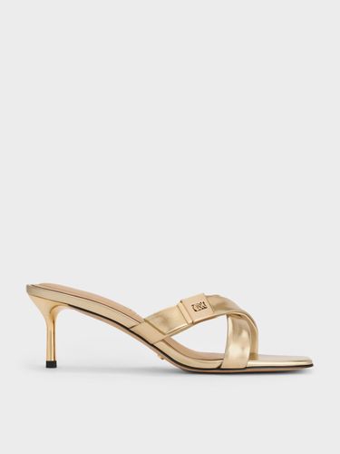 Charles & Keith - Sandales en cuir métallisé à talon et lanières croisées Cody - Charles & Keith - Modalova