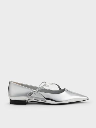 Charles & Keith - Ballerines à bout pointu et lanière à nœud métallisées - Charles & Keith - Modalova