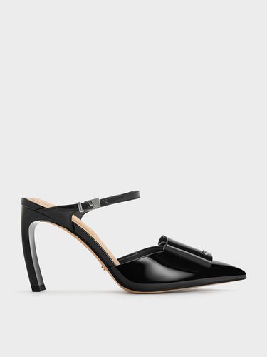 Charles & Keith - Mules à talon en cuir verni avec noeud Lu - Charles & Keith - Modalova