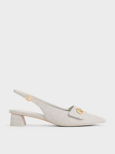 Charles & Keith - Escarpins en tweed à bout pointu et bride arrière - Charles & Keith - Modalova