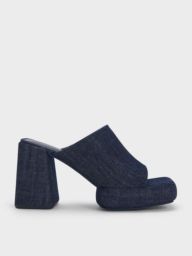 Charles & Keith - Mules en denim à talon carré et plateforme Lucile - Charles & Keith - Modalova