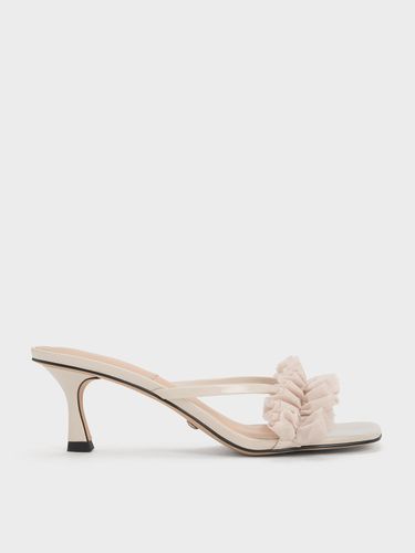 Charles & Keith - Sandales à talons en cuir verni à volants en résille - Charles & Keith - Modalova