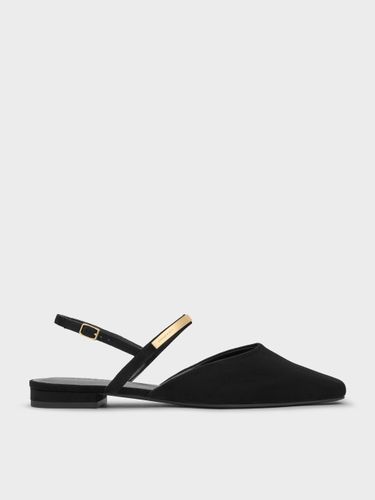 Charles & Keith - Ballerines vernies à détail métallique à bride arrière et bout carré - Charles & Keith - Modalova