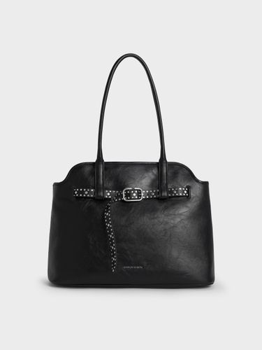 Sac cabas trapèze clouté à boucle Victoria - Charles & Keith - Modalova