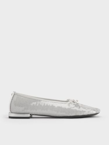 Charles & Keith - Ballerines à sequins en maille et cuir avec nœud - Charles & Keith - Modalova