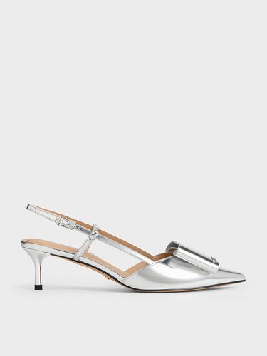 Charles & Keith - Escarpins en cuir métallisé à noeud et bride arrière Lu - Charles & Keith - Modalova