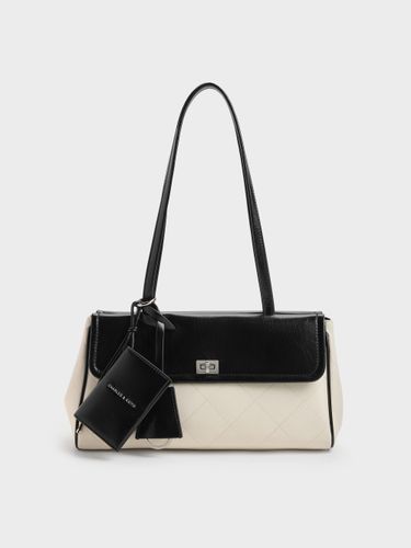 Sac porté épaule allongé matelassé bicolore Apfra - Charles & Keith - Modalova