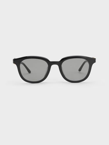 Lunettes de Soleil Carrées ornées de Cristaux Roux - Charles & Keith - Modalova