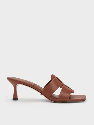 Charles & Keith - Mules en cuir à talon bobine et brides entrelacées - Charles & Keith - Modalova