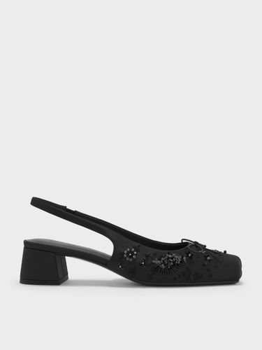 Escarpins Slingback Brodés et Pailletés en Satin Sadira - Charles & Keith - Modalova