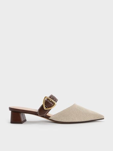 Charles & Keith - Mules à talon en sergé à bout pointu et boucle métallique Sepphe - Charles & Keith - Modalova