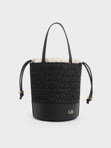 Charles & Keith - Sac seau en cuir et raphia - Charles & Keith - Modalova