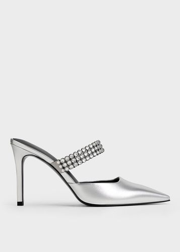 Charles & Keith - Mules vernies à talon ornées de strass - Charles & Keith - Modalova