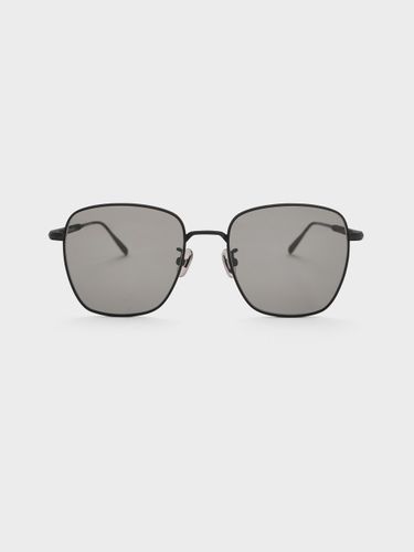 Charles & Keith - Lunettes de soleil à monture carrée et bord métallique Delta - Charles & Keith - Modalova