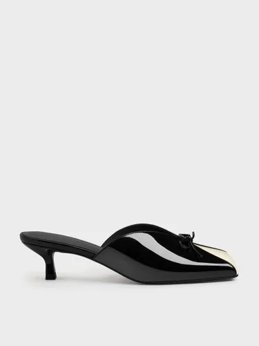 Kitten heels vernis à nœud et empiècements contrastants - Charles & Keith - Modalova