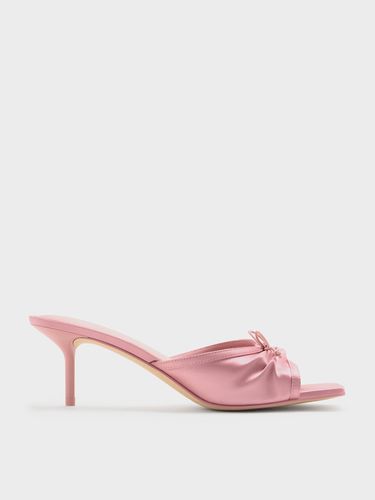 Charles & Keith - Mules à talon en satin froncé à nœud - Charles & Keith - Modalova