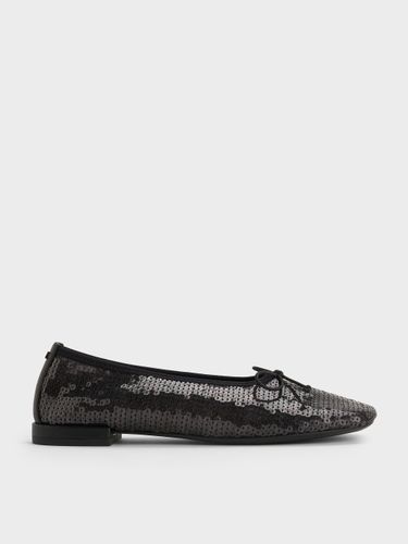 Charles & Keith - Ballerines à sequins en maille et cuir avec nœud - Charles & Keith - Modalova