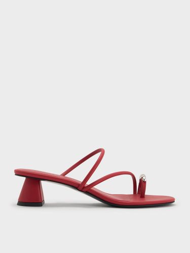 Charles & Keith - Sandales à talon à boucle d'orteil et lanières avec détail métallique - Charles & Keith - Modalova