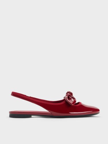 Charles & Keith - Ballerines vernies à bride arrière et à nœud - Charles & Keith - Modalova