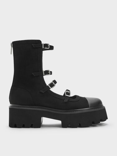 Charles & Keith - Bottes montantes épaisses en suédine à multi-lanières Celia - Charles & Keith - Modalova