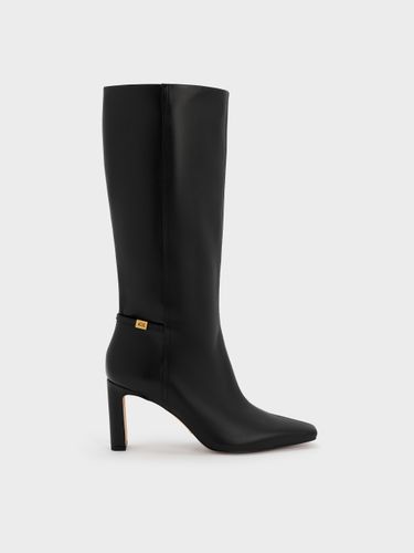 Charles & Keith - Bottes hautes en cuir à talon lame et bout carré Georgina - Charles & Keith - Modalova