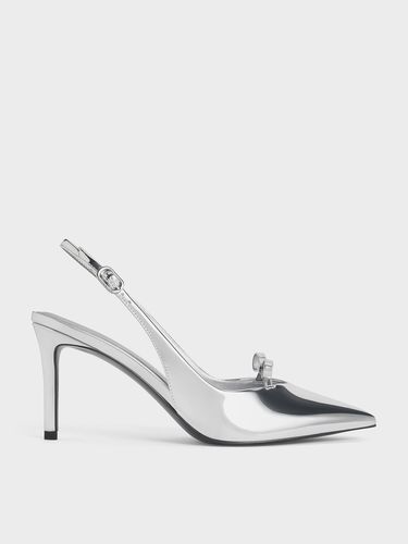 Charles & Keith - Escarpins métallisés à bride arrière et nœud - Charles & Keith - Modalova