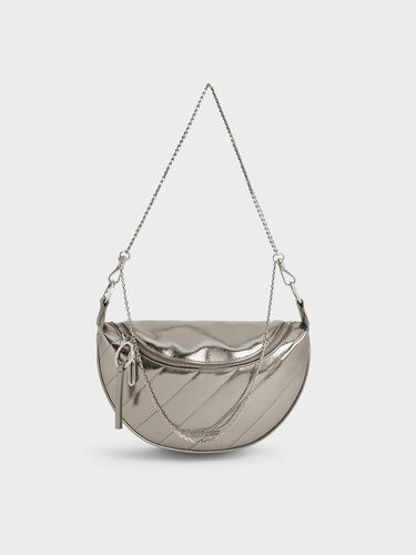 Charles & Keith - Sac bandoulière demi-lune métallisé Philomena - Charles & Keith - Modalova