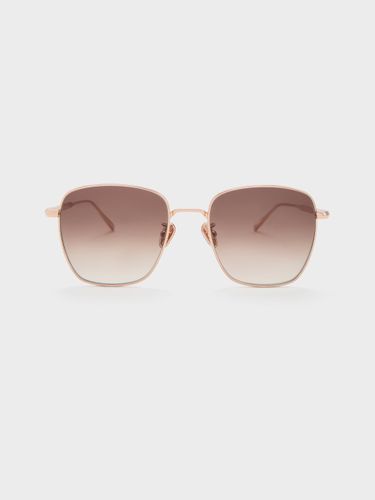 Charles & Keith - Lunettes de soleil à monture carrée et bord métallique Delta - Charles & Keith - Modalova