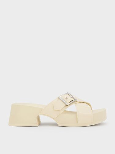 Charles & Keith - Claquettes à plateforme et brides croisée ornées d'une boucle - Charles & Keith - Modalova