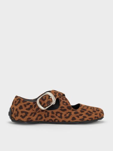 Charles & Keith - Mary Janes croisées en suédine imprimé léopard - Charles & Keith - Modalova