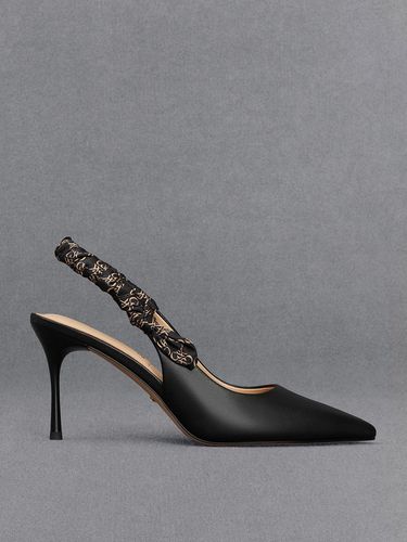 Charles & Keith - Escarpins à bride arrière en cuir imprimé froncé - Charles & Keith - Modalova