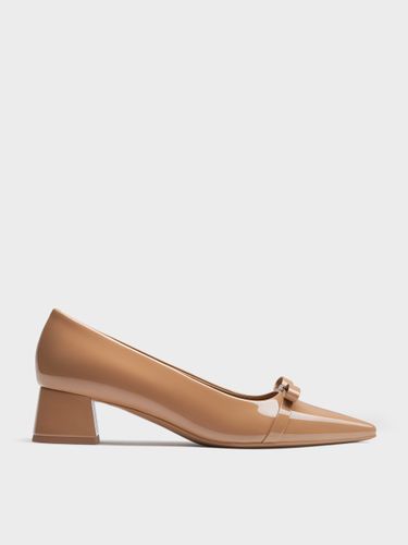 Charles & Keith - Escarpins en cuir verni à bout pointu et talon carré - Charles & Keith - Modalova