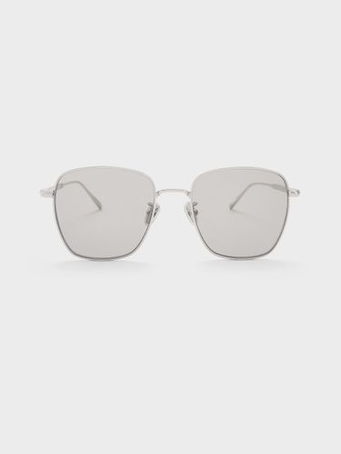 Charles & Keith - Lunettes de soleil à monture carrée et bord métallique Delta - Charles & Keith - Modalova