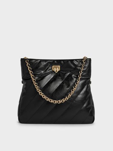 Charles & Keith - Sac porté épaule à empiècements et poignée en chaîne Fawn - Charles & Keith - Modalova