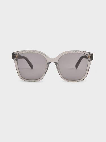 Charles & Keith - Lunettes de soleil en acétate recyclé et cuir matelassé - Charles & Keith - Modalova