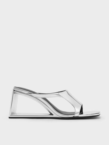 Charles & Keith - Mules métallisées à talon triangle - Charles & Keith - Modalova