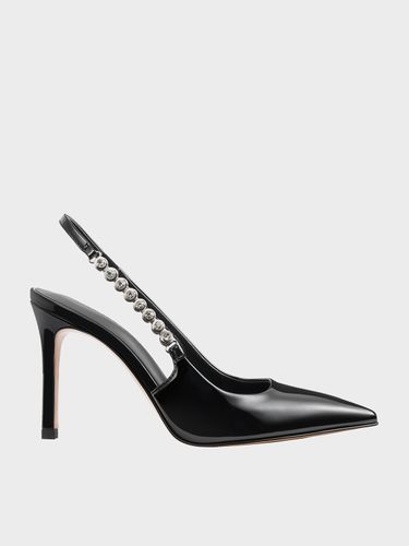 Charles & Keith - Escarpins en cuir verni à bride arrière et lanière strassée Flores - Charles & Keith - Modalova