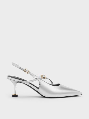 Charles & Keith - Escarpins métallisés à bride arrière avec boucle et talon sculpté - Charles & Keith - Modalova