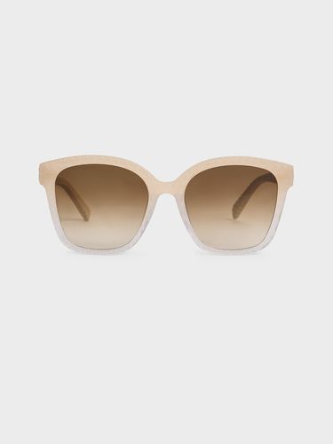 Charles & Keith - Lunettes de soleil en acétate recyclé et cuir matelassé - Charles & Keith - Modalova