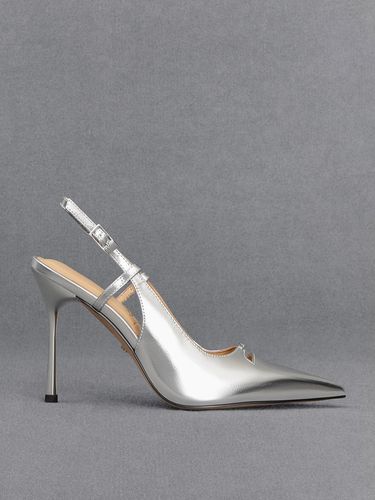 Charles & Keith - Escarpins en cuir métallisé à bout pointu et bride arrière - Charles & Keith - Modalova