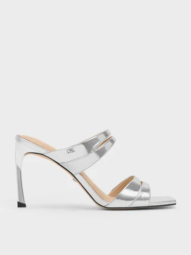 Charles & Keith - Mules à talon et double bride en cuir métallisé - Charles & Keith - Modalova