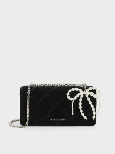 Portefeuille sur chaîne matelassé en velours Paffuto - Charles & Keith - Modalova