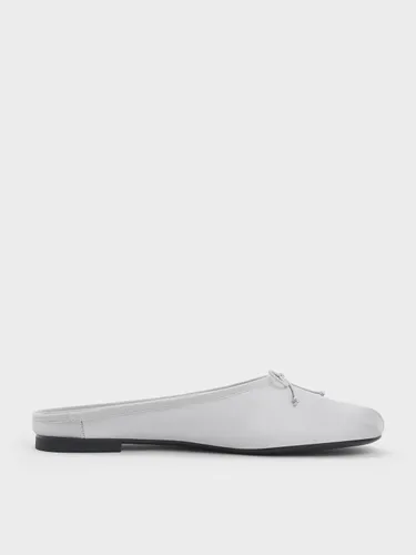 Charles & Keith - Mules plates en satin à nœud - Charles & Keith - Modalova