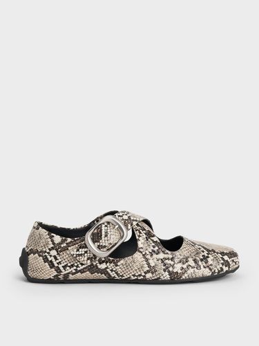 Charles & Keith - Mary Jane à imprimé serpent et à lanières croisées - Charles & Keith - Modalova