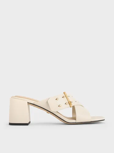 Charles & Keith - Mules à talon et bride croisées en cuir - Charles & Keith - Modalova