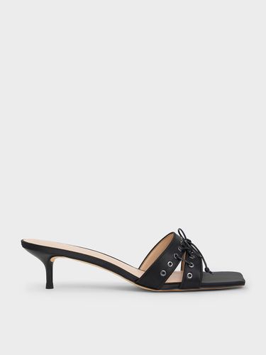 Charles & Keith - Mules à talon de chaton en satin à œillets et double bride - Charles & Keith - Modalova