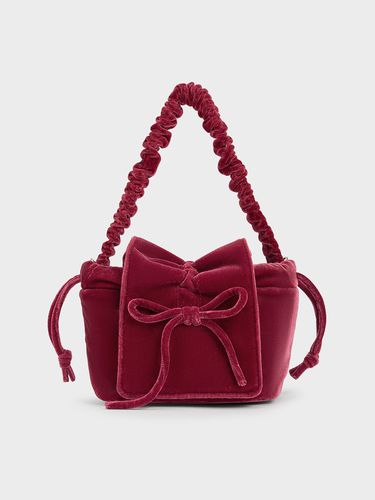 Charles & Keith - Sac à main en velours à nœud et poignée froncée - Charles & Keith - Modalova