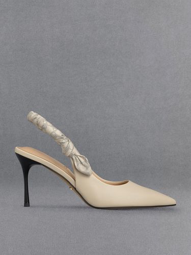 Charles & Keith - Escarpins à bride arrière en cuir imprimé froncé - Charles & Keith - Modalova