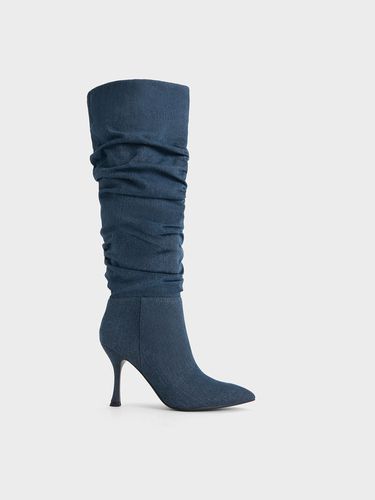 Charles & Keith - Bottes hauteur de genou en denim froncées Aster - Charles & Keith - Modalova